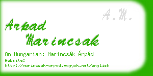 arpad marincsak business card