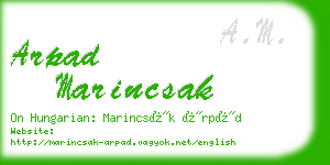 arpad marincsak business card
